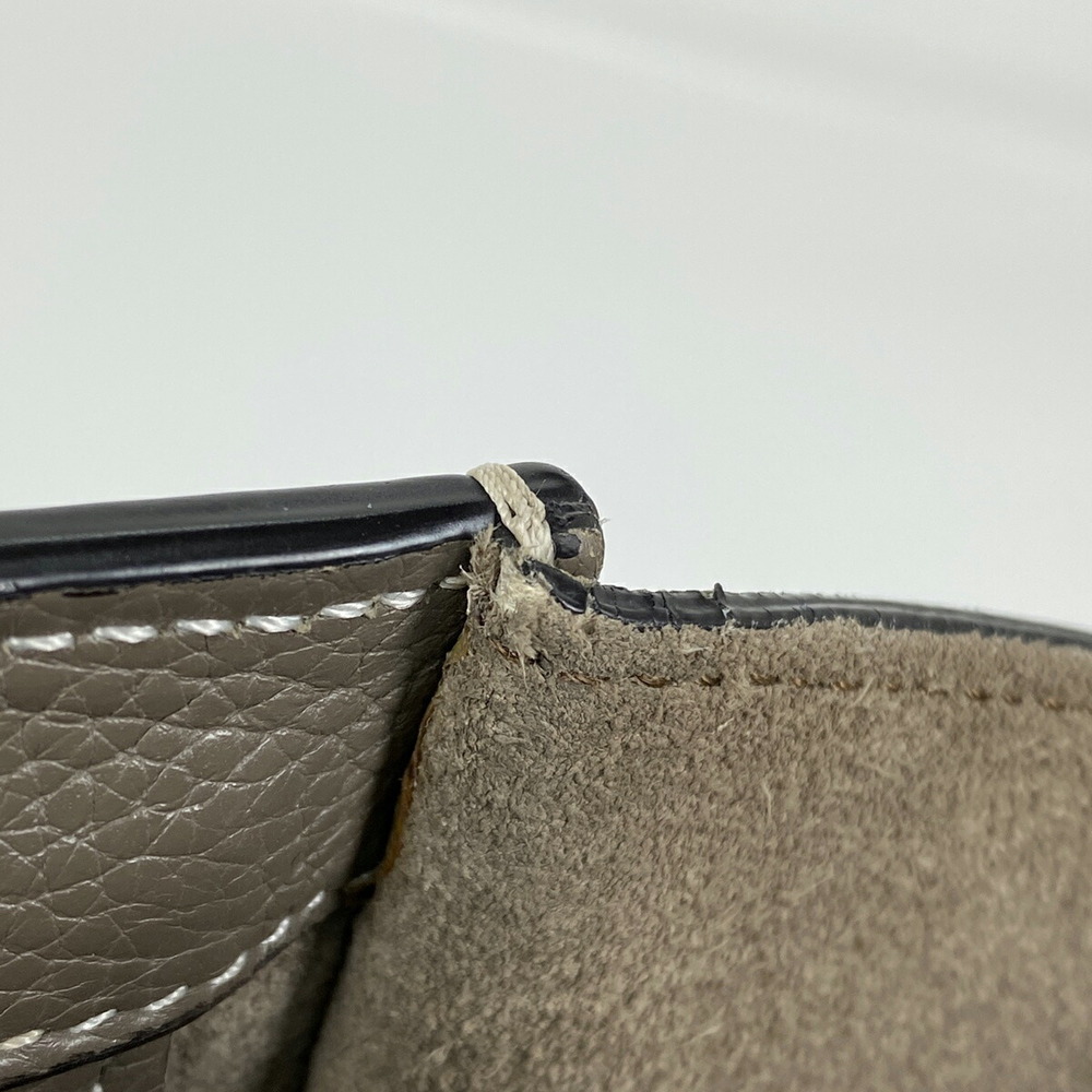 Celine Luggage Shopper Tote Bag Handbag Leather Greige Gray - Picture 5 of 7